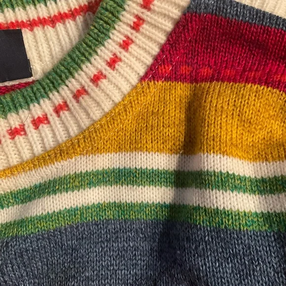 “VIINTAGE THE SWEATER SHOP UK” Multi Coloured Striped Sweater. - Picture 7 of 9